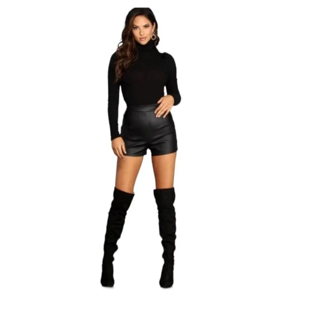 Marc Fisher LTD Over the Knee Boots Lace Up Solid Black Women's Size 5.5M